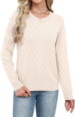Sampeel Womens Sweaters Crew Neck Long Sleeve Tops Knit Soft Pullover Sweaters Cozy Dressy Casual Shirts Fashion Clothing - Image 4