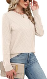 Sampeel Womens Sweaters Crew Neck Long Sleeve Tops Knit Soft Pullover Sweaters Cozy Dressy Casual Shirts Fashion Clothing - Image 5