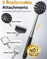 TUKUOS Telescoping Back Scratcher with 3Pcs Detachable Scratching Heads, Back Scratcher for Men/Women,Dual Sides Scratcher/Bear Claw/Rake Scratcher for Aggressive/Moderate Scratching,8 to 32 Inches - Image 4