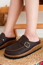 Project Cloud 100% Genuine Leather Moccasin-Style Clogs for Women - Memory Foam and Water Resistant Mules Slip-on - Non-Slip and Durable Clogs Casual Shoes for Women Footwear (Carline) - Image 3