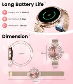 LIGE Smart Watches for Women (Answer/Make Call) with Diamonds，1.19” AMOLED Smartwatch with Heart Rate/SpO2/Sleep Monitor,IP68 Waterproof Fitness Tracker 111 Sport Modes Pedometer for Android iOS,Gold - Image 5
