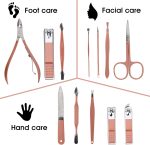 Nail Clippers and Beauty Tool Portable Set, Rose Gold Martensitic Stainless Steel Manicure Set 12 in 1, with Pink Leather Bag, Suitable for Home, Workplace, Outdoor Travel, Gift Giving, Beauty Salon. - Image 3