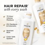 Pantene Shampoo & Conditioner Set, Daily Moisture Renewal - Pro-V Nutrients for Dry, Color-Treated, Straight to Curly Hair, 72-Hour Hydration & Softness, 52.8 Oz Total + Miracle Rescue Shot (0.5 Oz) - Image 3