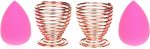 LanMa Beauty Sponge Blender Holder,(2 Pack Rose Gold) Makeup Sponge Drying Stand Storage Egg Powder Puff Display Stand - Image 3