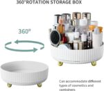 funest Makeup Perfume Organizer, 360 Degree Rotating Lazy Susan Cosmetic Desk Storage Lotions Display Case Round Gift Tray with Large Capacity, for your Jewelry - Image 3