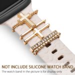 Watch Band Charms Decorative Rings Loops Compatible with Apple Watch 38/40/41mm 42/44/45mm Slide Metal Watch bands Accessories Charm for iWatch Series 8 7 6 5 4 3 2 1 (No Watch Band) - Image 4