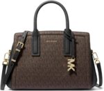 Michael Kors Womens Laila Sm Satchel, Gold-tone Hardware/Brown/Black, One size - Image 2
