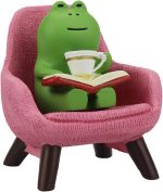 Miniature Frog Figurines - Funny Frog Sculpture for Shelf, Desk Decoration - Frog Desk Accessories - Perfect Cute Frog Gift for Frog Lovers(Pink Sofa) - Image 2