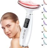 Red Light Therapy for Face & Neck, Face Massager Tool for Anti-Aging, Skin Facial Sculptor, 7-Color LED Phototherapy Device with Lifting, Heat & Vibration, Firming, Rechargeable Beauty Tool - Image 2