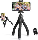 UBeesize Phone Tripod, Portable and Flexible Tripod with Wireless Remote and Clip, Cell Phone Tripod Stand for Video Recording, Medium - Image 2