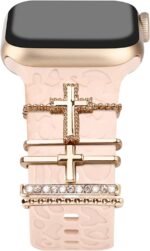 Watch Band Charms Decorative Rings Loops Compatible with Apple Watch 38/40/41mm 42/44/45mm Slide Metal Watch bands Accessories Charm for iWatch Series 8 7 6 5 4 3 2 1 (No Watch Band) - Image 2