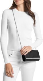 Michael Kors Mona Large East West Clutch, Black, Black - Image 3