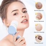 COSLUS Facial Cleansing Brush Face Scrubber: 3in1 JBK-D Electric Exfoliating Spin Cleanser Device Waterproof Deep Cleaning Exfoliation Rotating Spa Machine - Electronic Acne Skin Wash Spinning System - Image 4