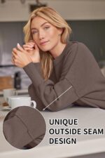 LILLUSORY Women's Autumn Batwing Long Sleeve Crew Neck Ribbed Side Slit Sweater - Image 5