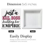 Nail Tech Gifts for Women, Nail Salon Beauty Room Decor, a Boss Building Her Empire Wooden Sign for Desk - Image 3