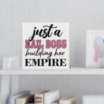 Nail Tech Gifts for Women, Nail Salon Beauty Room Decor, a Boss Building Her Empire Wooden Sign for Desk - Image 5