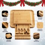 Premium Cheese Board and Knife Set - Bamboo Wood Charcuterie Board Set & Cheese Board Accessories Set - Kitchen Wine & Meat Cheese Serving Platter - Unique Christmas Gifts, Housewarming, Wedding Gift - Image 3