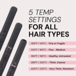 L'ANGE HAIR Le Duo Grande 360 Airflow Styler | 2-in-1 Curling Wand & Titanium Flat Iron Hair Straightener | Professional Hair Curler with Cooling Air Vents to Lock in Style | Adjustable Temp (Black) - Image 4