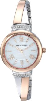 Anne Klein Women's AK/2245RTST Crystal Accented Rose Gold-Tone and Silver-Tone Bangle Watch and Bracelet Set, Standard - Image 4