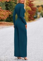 PRETTYGARDEN Women's 2 Piece Sets 2025 Fall Long Sleeve Crop Tops Wide Leg Pants Matching Outfit Tracksuits Fashion Clothing - Image 3