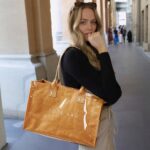 KALIDI PVC Tote Bag Women’s Kraft Paper Work Handbags Purses with Top Handle - Image 3