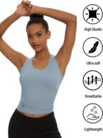 Dalavch 5 Pack Women's Workout Racerback Tank Tops Crop Spandex Yoga Athletic Running Gym Sports Tops for Women - Image 4