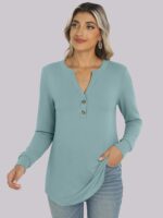 ANRABESS Women's Long Sleeve Shirts 2025 Fall Henley Business Casual Tops Cute T-Shirts Work Blouses Outfits Vacation Clothes - Image 6