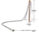 Rose Gold Necklaces for Women Long Pendant Necklace with Adjustable Chain Necklace Extender, Rechargeable Necklace Jewelry for Women Trendy, 23.6 inch, Stainless Steel, No Gemstone - Image 3
