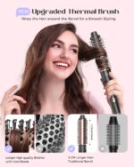 5 in 1 Curling Wand Set, Curling Iron with New Upgraded Curling Brush and 4 Interchangeable Ceramic Curling Wand(0.5”-1.25”), Fast Heating, Include Heat Protective Glove & 2 Clips & Hair Brush - Image 5