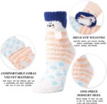 ELECDON 3 Pairs Womens Fuzzy Socks Winter Warm Fluffy Soft Slipper Home Sleeping Cute Animal Socks, womens cozy fluffy socks fuzzy socks plush socks, Winter Fluffy Socks Cozy Fuzzy Socks Athletic - Image 5