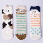 ELECDON 3 Pairs Womens Fuzzy Socks Winter Warm Fluffy Soft Slipper Home Sleeping Cute Animal Socks, womens cozy fluffy socks fuzzy socks plush socks, Winter Fluffy Socks Cozy Fuzzy Socks Athletic - Image 6