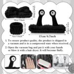 Cute Snail Headband for Washing Face, Funny Spa Headbands with Palm and Snail Cartoon Coral Fleece Elastic Skincare Headband Hair Accessories for Women Shower Beauty Skincare Makeup (Black) - Image 3