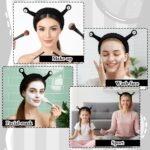 Cute Snail Headband for Washing Face, Funny Spa Headbands with Palm and Snail Cartoon Coral Fleece Elastic Skincare Headband Hair Accessories for Women Shower Beauty Skincare Makeup (Black) - Image 5