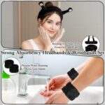Cute Snail Headband for Washing Face, Funny Spa Headbands with Palm and Snail Cartoon Coral Fleece Elastic Skincare Headband Hair Accessories for Women Shower Beauty Skincare Makeup (Black) - Image 6