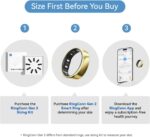 RingConn Gen 2, World’s First Smart Ring with Sleep Apnea Monitoring, No APP Subscription, 12-Day Battery Life, Stress/Heart Rate/Women's Health Tracker, Android & iOS Compatible (Gold, Size 8) - Image 3