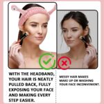 Snail Face Wash Headband, Cartoon Spa Headband, Cosmetic Accessories, Hair Bands for Women, Elastic Coral Fleece Headbands, Skincare Hair Band for Washing (Pink, One Size) - Image 5