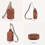 BOSTANTEN Sling Bag Quilted Crossbody Bags for Women Cross Body Purse Leather Fanny Pack with Adjustable Guitar Strap - Image 5