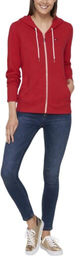 Tommy Hilfiger womens FRENCH TERRY ZIP HOODIE - SOLID French Terry Zip Hoodie - Image 3