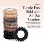 Kitsch Spiral Hair Ties and Ponytail Hair Coils 8-Pack, Brunette - Image 3