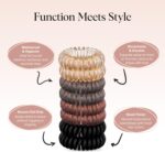 Kitsch Spiral Hair Ties and Ponytail Hair Coils 8-Pack, Brunette - Image 5