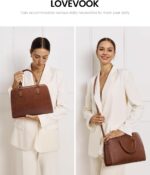 LOVEVOOK Purses and Handbags for Women, Vintage-Style Leather Top Handle Shoulder Bag Satchel Tote Crossbody Purse for Ladies - Image 3