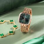Carlton London Women Green Dial Watch and Bracelet | Stainless Steel, Premium, Stylish Analog Wrist Watch with Golden Strap & Bracelet Set, Elegant Quartz Timepiece | Water Resistant | Luxury Square - Image 3