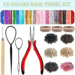LEDIZE Hair Ornaments Kit With 18 Colors For Girls, 7600 Strands, Fairy Hair Extensions, Holographic Hair Ornaments, Heat Resistant, Colorful Hair Glitter, Cream Party - Image 3