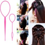 ZVOREI 8Pcs Hair Brushes Set with 4Pcs Topsy Hair Tail Tools 1Pcs Bristle Teasing Hair Brush 1Pcs Edge Control Brush 2Pcs Metal Pin Rat Tail Combs for Woman Girl Hair Styling,Edge & Back Brushing,Pink - Image 3