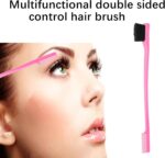 ZVOREI 8Pcs Hair Brushes Set with 4Pcs Topsy Hair Tail Tools 1Pcs Bristle Teasing Hair Brush 1Pcs Edge Control Brush 2Pcs Metal Pin Rat Tail Combs for Woman Girl Hair Styling,Edge & Back Brushing,Pink - Image 6