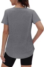Womens Workout Tops Short Sleeve Shirts with Sun Protection UPF 50+ Quick Dry Outfits for Hiking Running S-3XL - Image 5