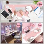 Pink Cat XXL Kawaii Gaming Mouse Pad Animal Theme 35x15.7x0.12 inch Women Large Mouse Pad for Desk with Personalized Design for Laptop, Computer PC - Image 4