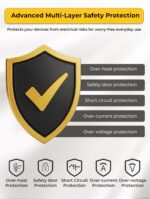 5 Way 3M Power Extension Cord with 4 USB, 20W USB-C PD and USB-A QC Fast Charging, 5 Universal Outlet Multi Plug Power Strip, Includes 2 USB Cables, 3 meters Cable - Image 5