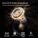 Bluetooth Earbuds for Men/Women, Wireless Headphones with LED Display,Over Ear Earbuds,36H Playtime 14.2mm Stereo HD Bass Sport Headphones with Touch Control, Fast Charging for Running, Gym(off white) - Image 4