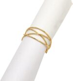 14K Gold Plated Chunky Wrist Cuff Bangle Bracelet for Women – Geometric Web Bangle, Statement Wrist Jewelry Gift - Image 5